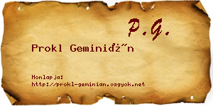 Prokl Geminián névjegykártya